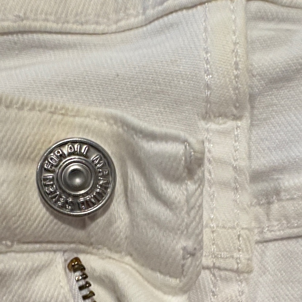7 For All Mankind White Wide Leg Jeans - Picture 2 of 9